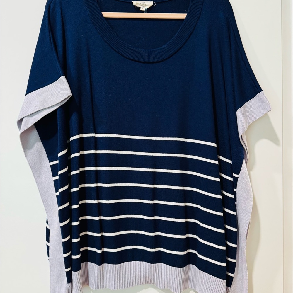 entro Navy and White Striped Tunic Top